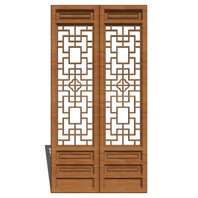 中式花格屏风隔断