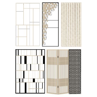 欧式中式花格屏风隔断组合