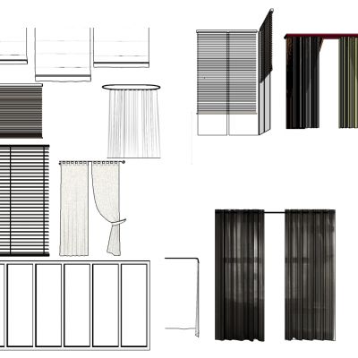 现代垂帘浴帘百叶窗帘窗户