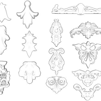 欧式法式雕花石膏雕花花纹