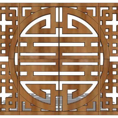 东南亚风格屏风万字纹隔断