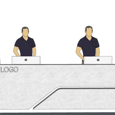 现代北欧接待前台吧台老板台