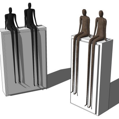 现代抽象人金属小人物雕塑摆件摆台