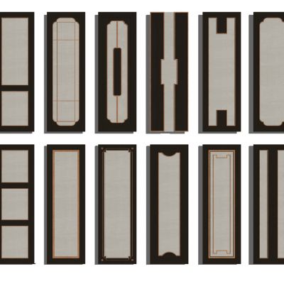 新中式护墙板门板墙面造型