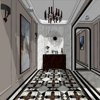 后现代北欧轻奢新中式门