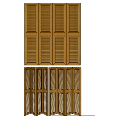 中式木制百叶屏风隔断