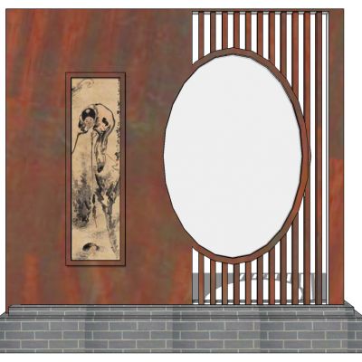 中式花格屏风隔断