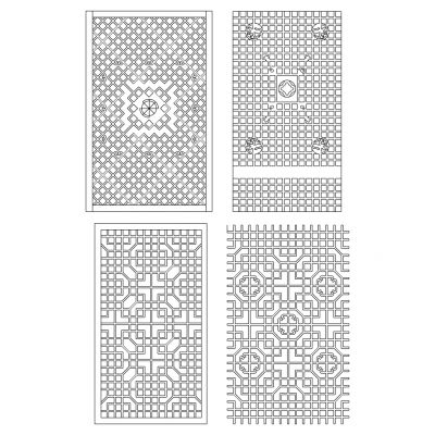 新中式花格屏风花窗门隔断窗花格