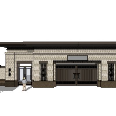 新中式别墅会所小区入口