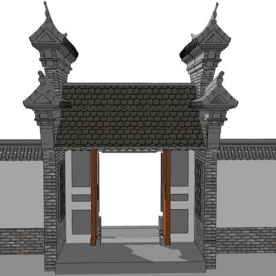 中式别墅庭院建筑