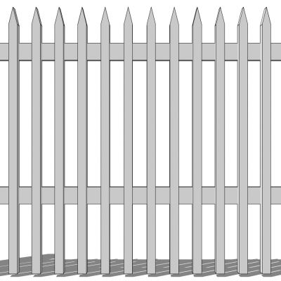 木栅栏护栏大门围墙SU模型