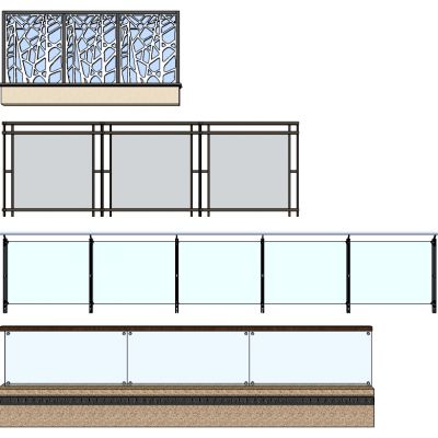 现代玻璃栏杆扶手护栏