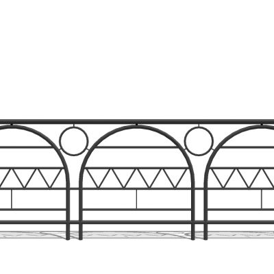 欧式铁艺栏杆护栏扶手SU模型