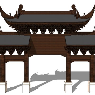 中式古建牌坊牌楼