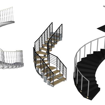 现代金属钢架旋转楼梯