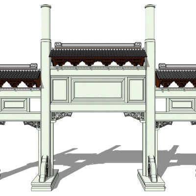 中式古建牌坊牌楼
