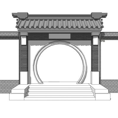 中式别墅庭院建筑