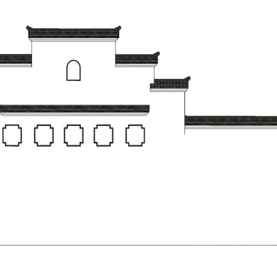 中式古典建筑徽派建筑屋檐墙檐口马头墙