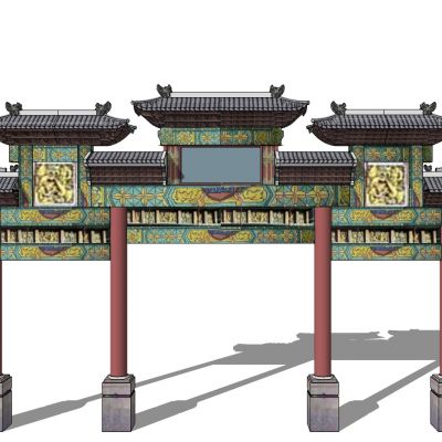 中式古建牌坊牌楼