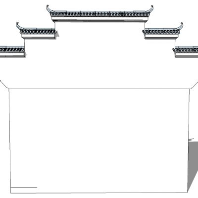 中式古典建筑徽派建筑屋檐墙檐口马头墙