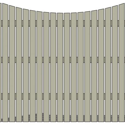 木栅栏护栏大门围墙SU模型