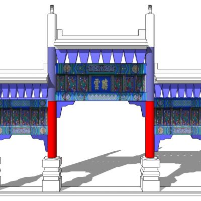 中式古建牌坊牌楼
