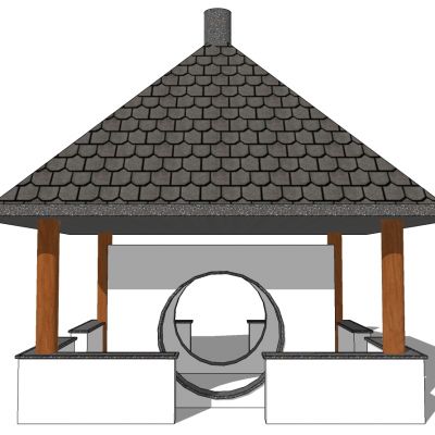 中式古建凉亭亭子