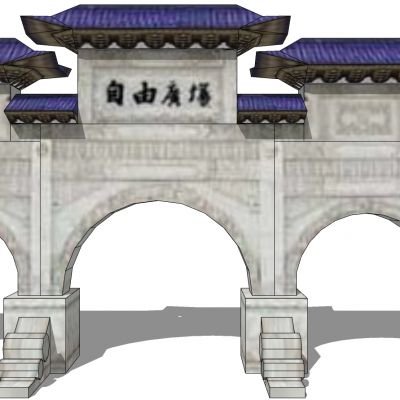 中式古建牌坊牌楼