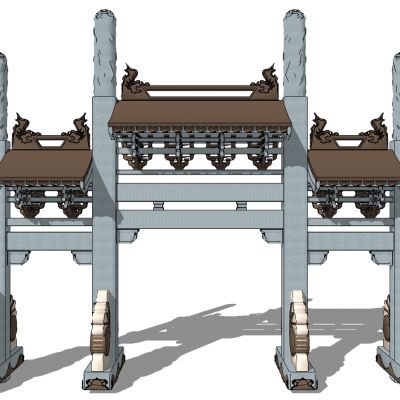中式古建牌坊牌楼