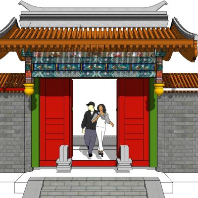 中式别墅庭院建筑