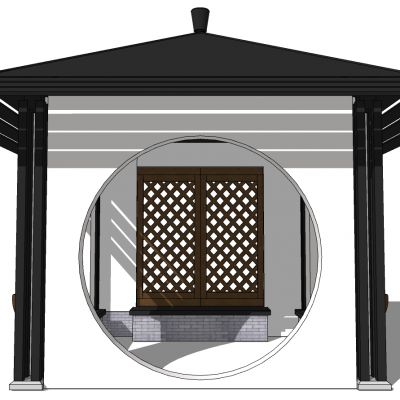 中式古建凉亭亭子