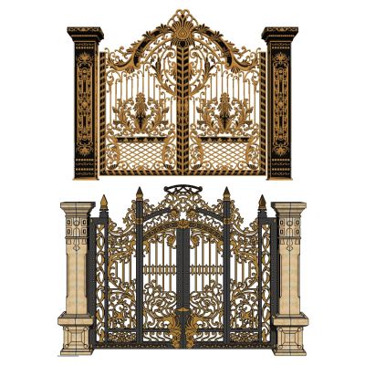 欧式铁艺雕花大门