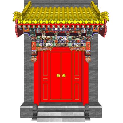 新中式古建大门