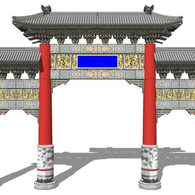 中式古建牌坊牌楼