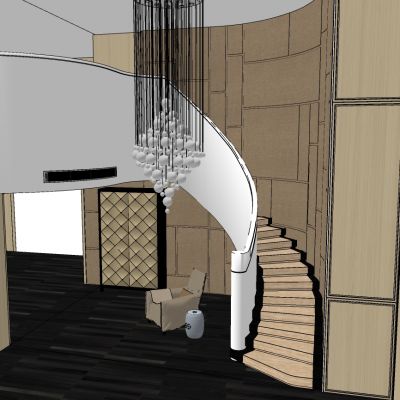 现代旋转楼梯间吊灯