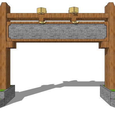 中式古建牌坊牌楼