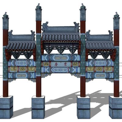 中式古建牌坊牌楼