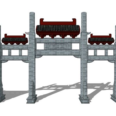 中式古建牌坊牌楼