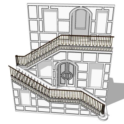 欧式法式铁艺楼梯栏杆