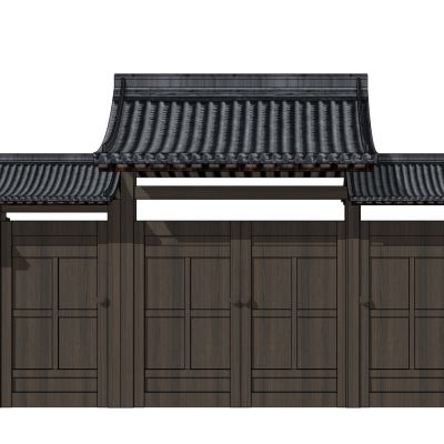 中式古建大门门头门楼