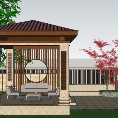 别墅庭院休闲亭子