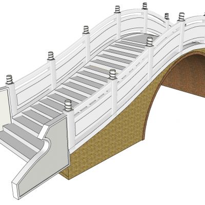 中式玉石栏杆户外景观