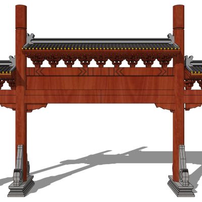 中式古建牌坊牌楼