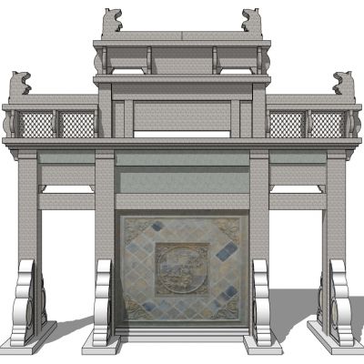 中式古建牌坊牌楼