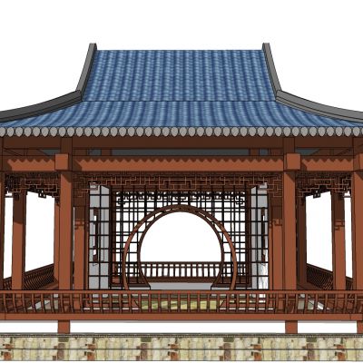 中式古建凉亭亭子