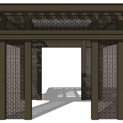 中式古建凉亭亭子