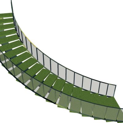 现代钢架楼梯踏步SU模型