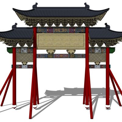 中式古建牌坊牌楼