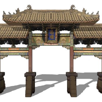 中式古建牌坊牌楼