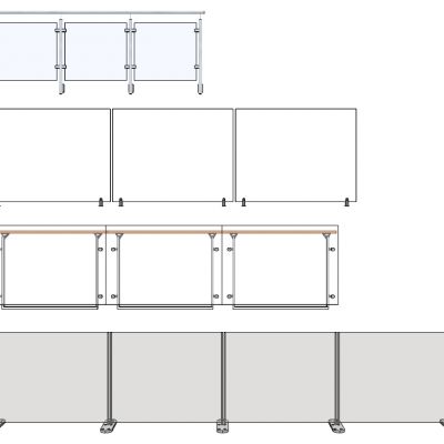 现代玻璃栏杆扶手护栏